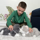 Tezituor 17inches Cute Cat Stuffed Animals  2 Pcs Realistic Stuffed Kitten Cat Plush Toy Gift for Christmas Birthday Girl Boy (Blue & Gray)