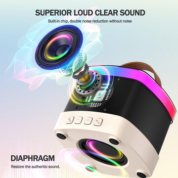 Mini Karaoke Machine For Kids, Christmas Birthday Gifts For Girls Boys Toy 4, 5, 6, 7, 8, 9, 10, 12+, Portable Bluetooth Speaker