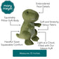 Mary Meyer Stuffed Animal Smootheez Pillow-Soft Toy, 10-Inches, Green T Rex Dinosaur