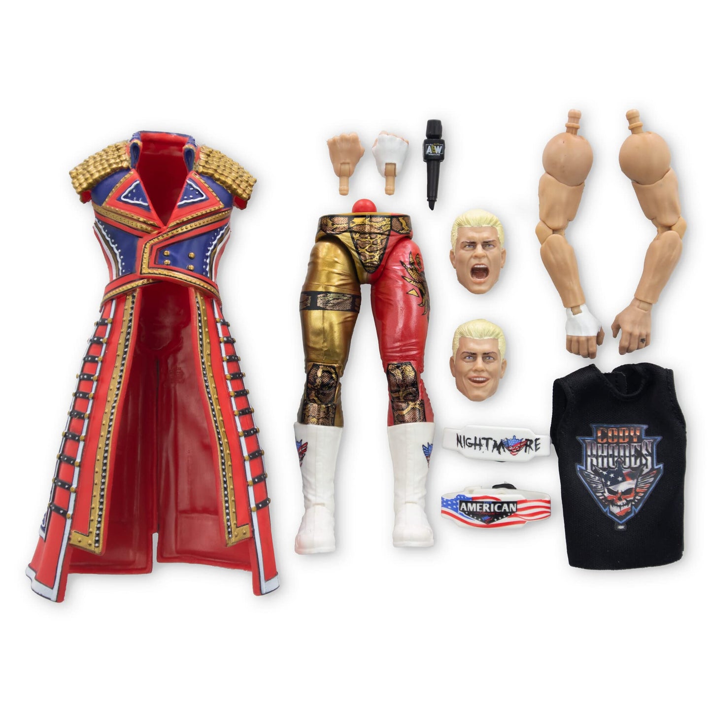 All advanced Wrestling AEW Cody Rhodes UNRIVALED Supreme- 6-Inch Cody Rhodes Figure with Accessories