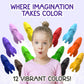 12 Rocket Crayons - Non Toxic, Washable - For Toddlers, Kids Ages 4-8 - Easy To Hold, Babys Crayons For Toddlers 3-10 Years