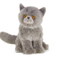 Bearington Collection Gordie The Grey Cat Plush Stuffed Animal, 10.5" Grey, Soft Plush Material, Model 0842878060843