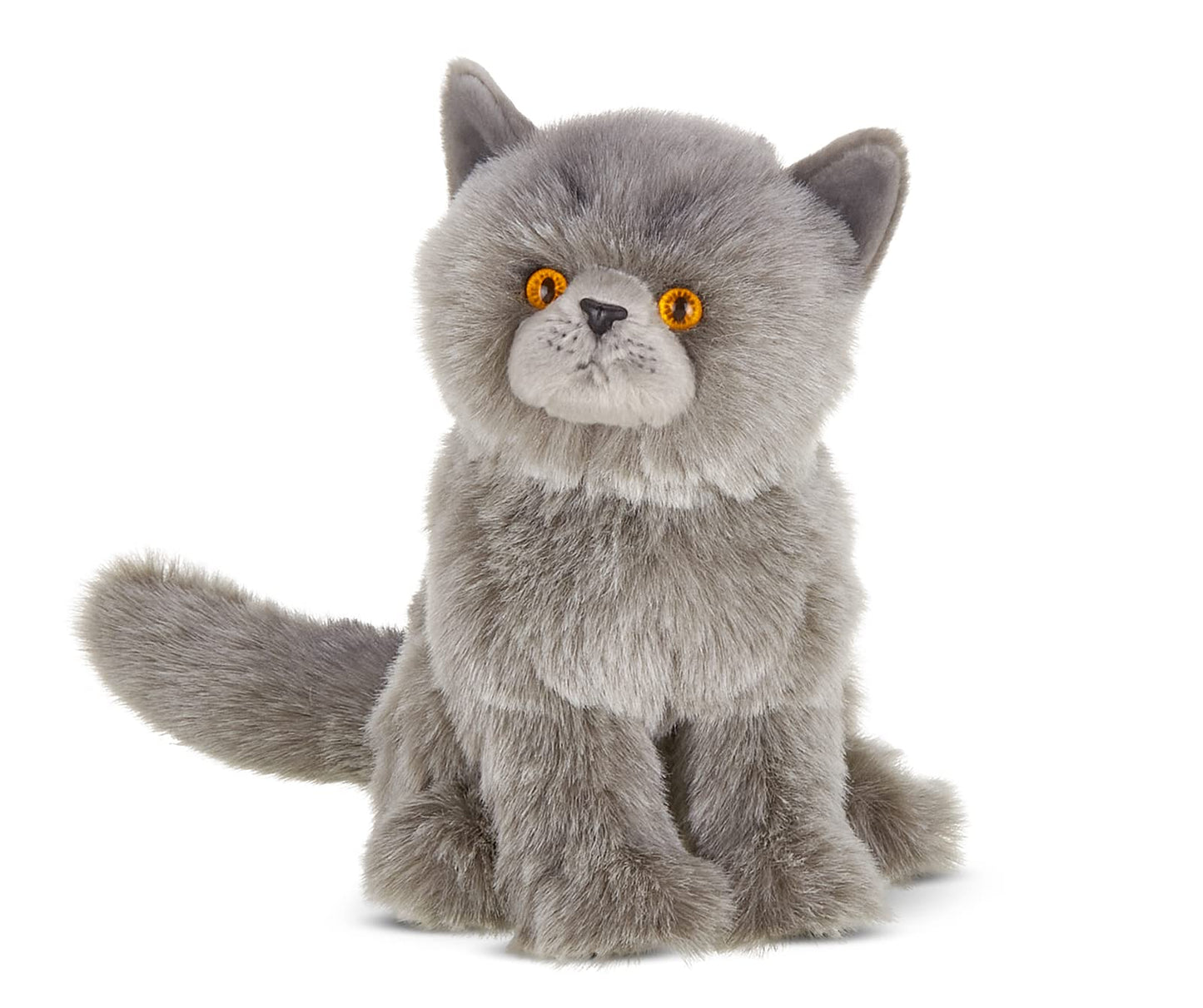 Bearington Collection Gordie The Grey Cat Plush Stuffed Animal, 10.5" Grey, Soft Plush Material, Model 0842878060843