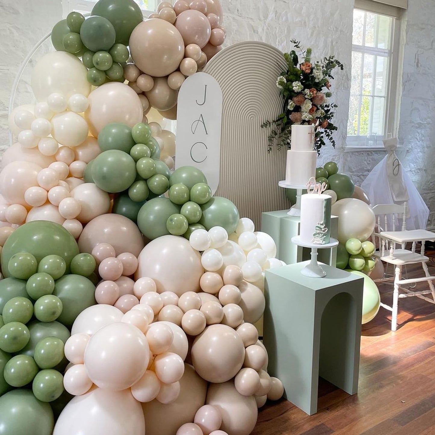 Sage Green Balloons 50Pcs, Double Stuffed Olive Green Latex Helium Balloons, Eucalyptus Avocado Green Party Balloons Retro Green