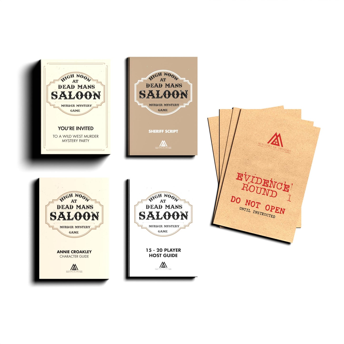 Masters of Mystery Wild West Murder Mystery Dinner Party Game – For 4–20 Players, Small Size, Paper Material, Cowboy Theme