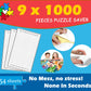 Preserve 9 X 1000 Piece Puzzle Glue Sheets Clear Saver Peel and Stick 54 Puzzle Saver Sheets Puzzle Frame Kit Puzzle Glue Clear No Stress and No Mess Adhesive Sheets Preserve Puzzle for mature-themed and Kids