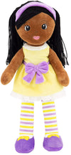 Plushible Plush Baby Doll - 18 Inch Rag Dolls For Girls, Infants, Toddlers, & Babies - Black Yarn Hair - Large Plushie Toys - Ka