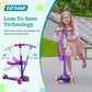 Gotrax Ks3 Kids Kick Scooter, Led Lighted Wheels, Adjustable Height Handlebars And Removable Seat, Lean-To-Steer & Widen Anti-Slip Deck, 3 Wheel Scooter For Kids Ages 2-8 And Up To 100 Lbs (Purple)