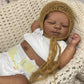 Zero Pam Reborn Baby Dolls Black Boy Sleeping with Curly Hair, 18 Inch African American Soft Vinyl Full Body Silicone Realistic
