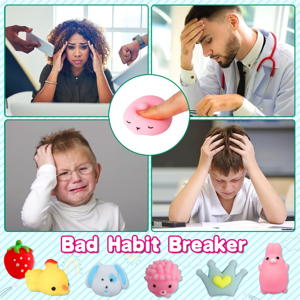 Kingyao Kawaii Squishies, Mochi Squishy Toys Bulk 130 Pack For Kids 4-8 8-12 Boys Girls Fidget Sensory Toys For Anxiety School Party Favors Birthday Gift Goodie Bag Christmas Animals Stocking Stuffers