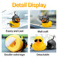 Wonuu Rubber Duck Car Ornaments Cool Yellow Duck Car Dashboard Decorations Squeaky Glasses Duck With Propeller Helmet For Car Ccessories Dashboard (Y-Black And White Grid)