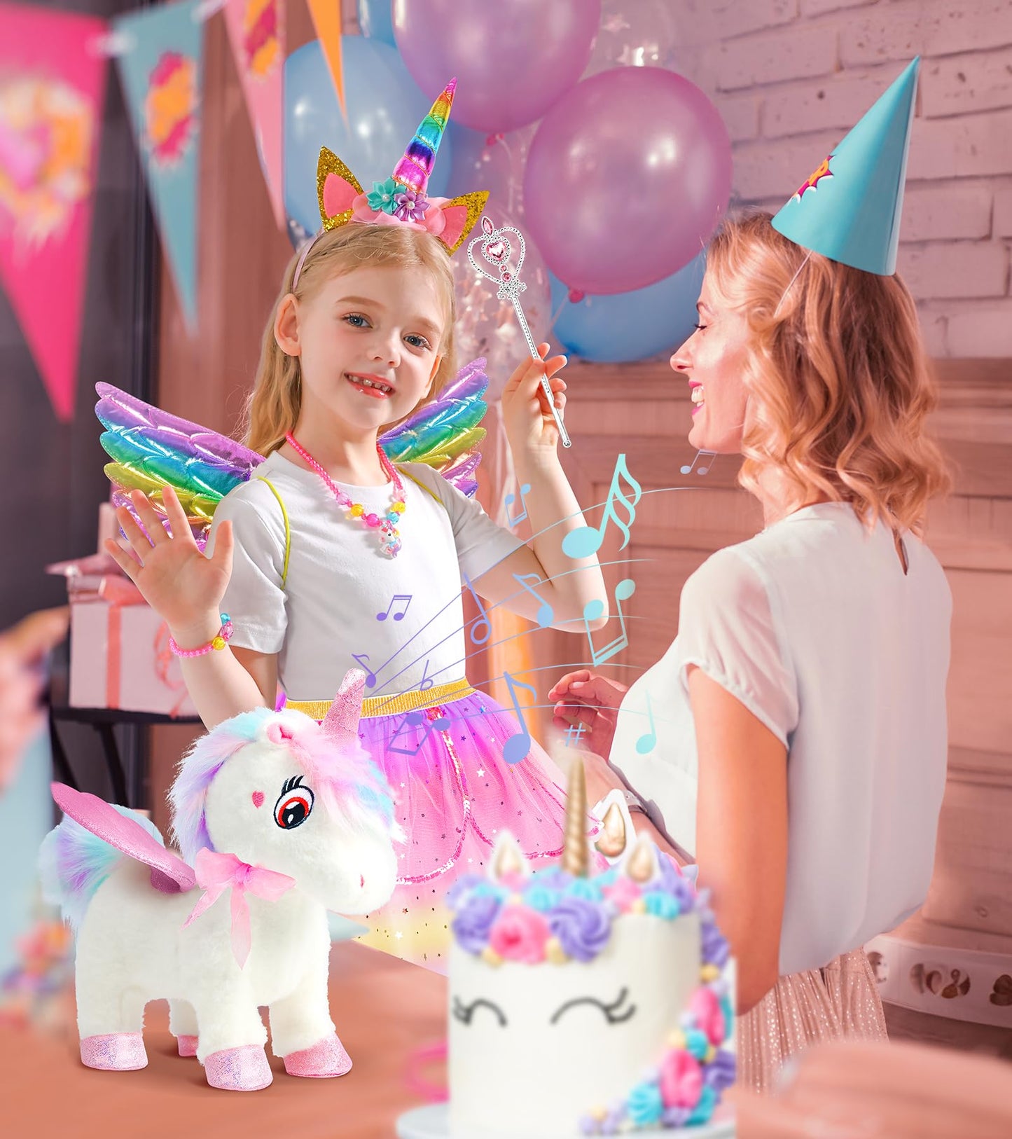 Soliehoo Unicorn Toys For Girls Unicorn Gifts, Walking Talking Singing Interactive Toy, Remote Control Plush Unicorn Pet Care To