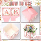 Jetec 10 Piece 7X 7X 7 Inch Baby Shower Centerpiece Boxes Baby Shower Party Decorations Table Display With Letters Gender Reveal Party Favor Block Holder(Floral Style)