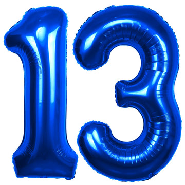 40 Inch Number 13 Balloon Blue Jumbo Giant Big Large Number 13 Foil Mylar Blue Balloons 31Th Birthday Party Anniversary Decorati
