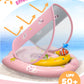 Baby Pool Float - Inflatable Infant Pool Float With Canopy Upf50+ Sun Protection - Baby Swimming Float Toy Play Console For 6-36