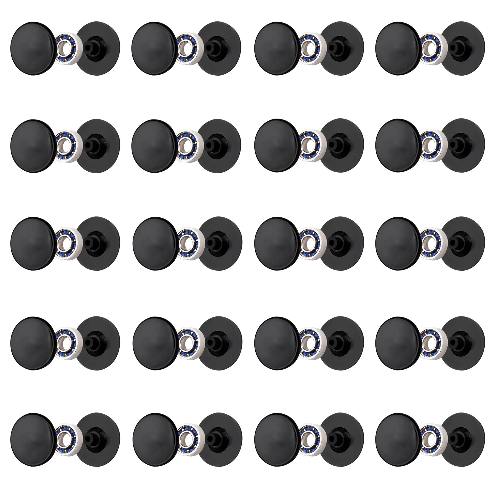 20 Pack Fidget Spinner Bearing And Cap Replacement Set, Chrome Steel Bearing Balls, High Speed 13Mmx7Mmx4Mm Bearings Single Seal