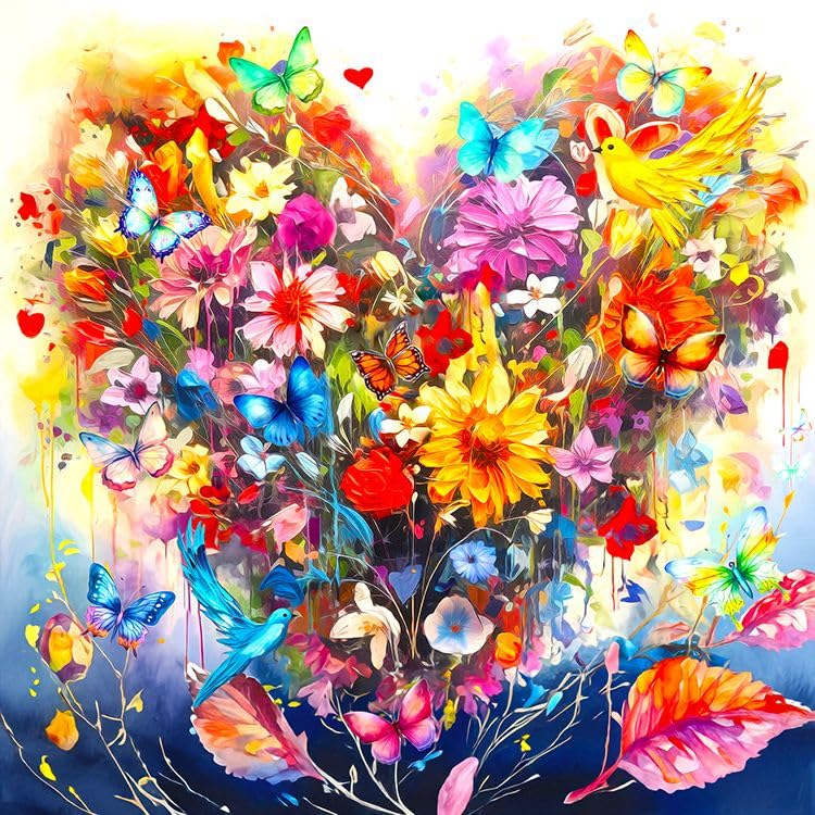 Springbok 500 Piece Jigsaw Puzzle - Floral Heart by Claudia McKinney, 20" x 20", Cardboard, Perfect for Mother's Day Gifting