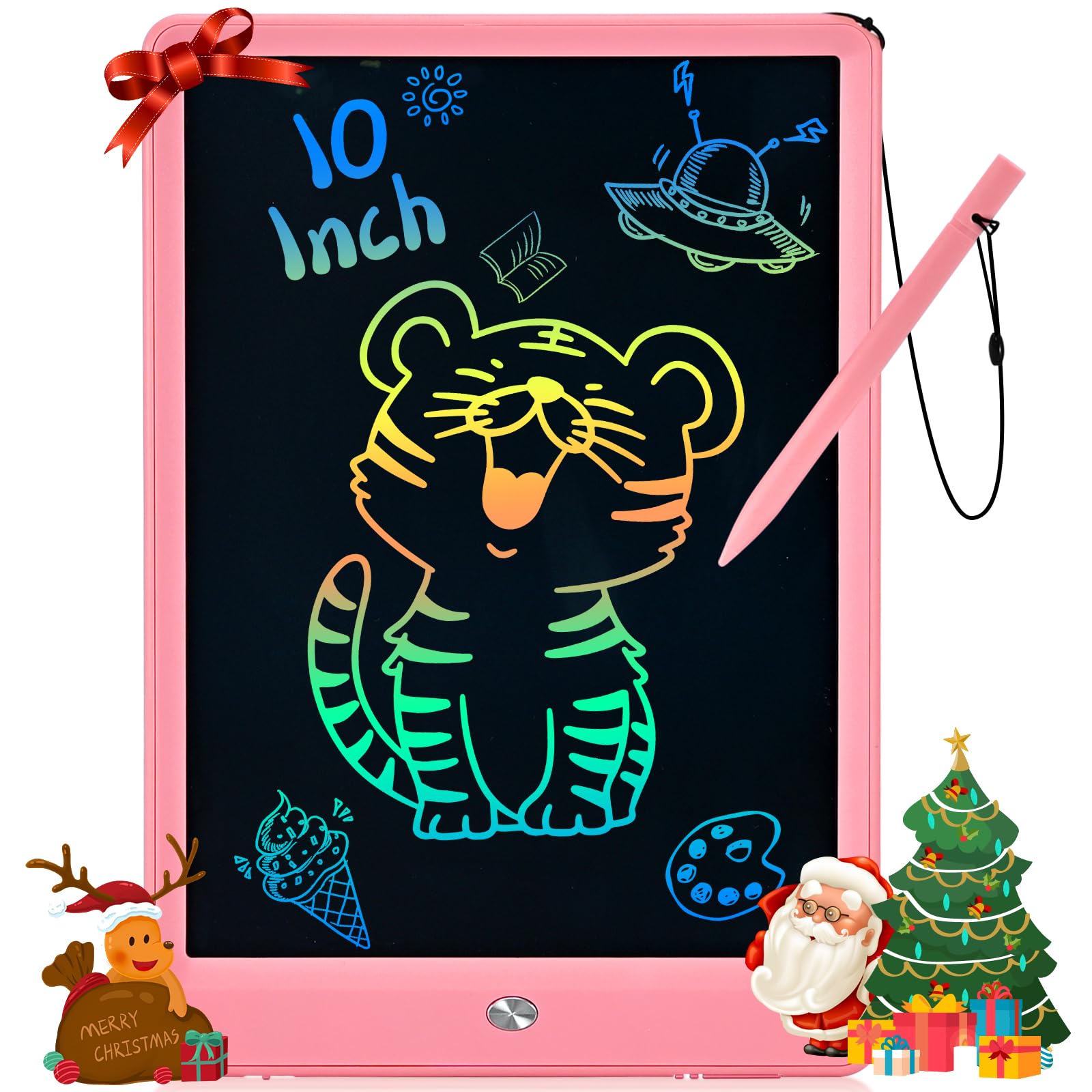 Lcd Writing Tablet For Kids, 10 Inch Doodle Board Electronic Drawing Tablet Drawing Pad, Learning Toys Christmas Birthday Gifts