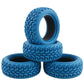 LAFEINA 75mm Rubber Tires and 6 Spokes Green Plastic Wheel Rims for 1/10 Scale HSP 94123 HPI Kyosho Tamiya RC On Road Car 1:16 R