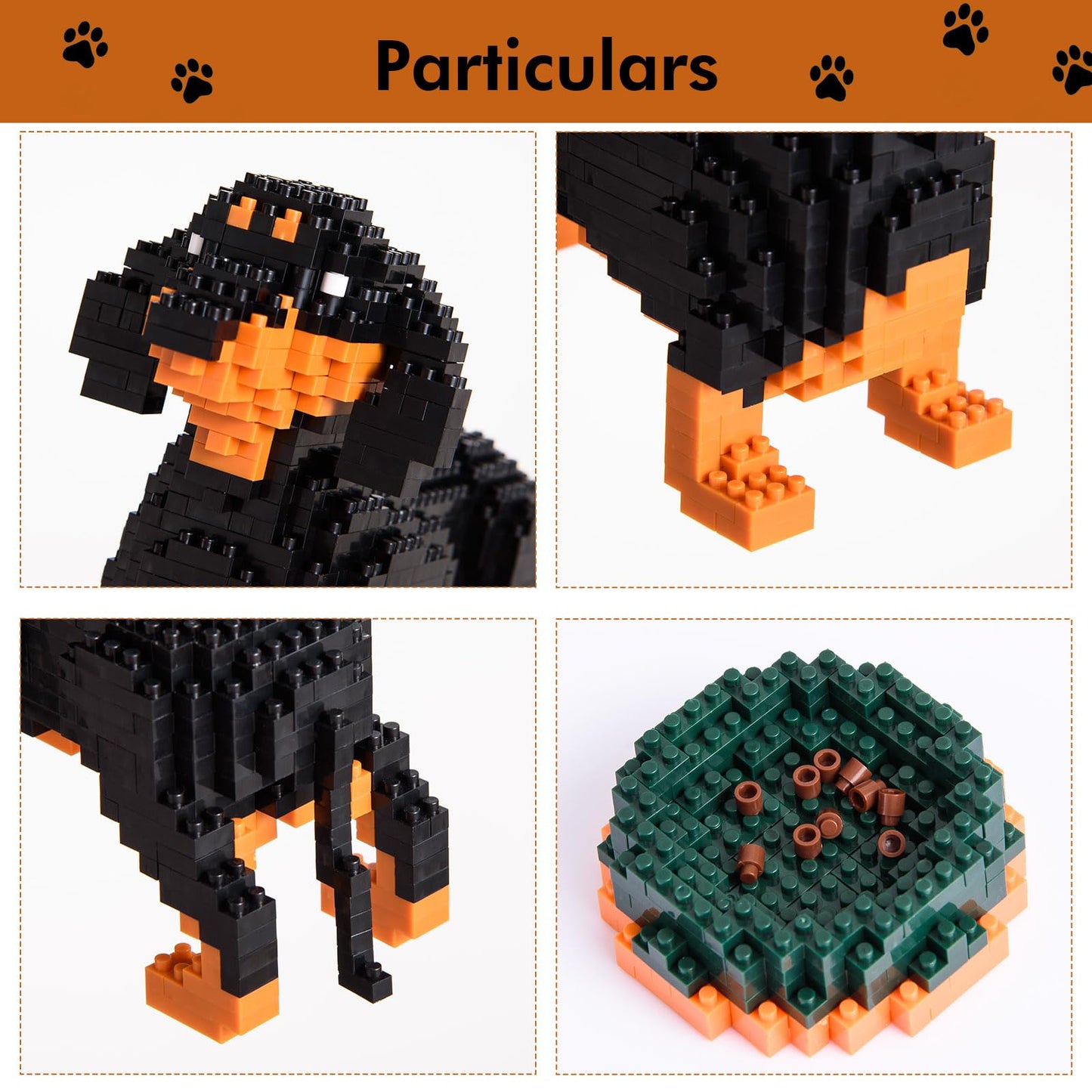 Gaodebuchou Dachshund Micro Building Block Set, Animals Dog Toys Gifts For Boys Girls Age 8 9 10 11 12 13 14+ Teens Adults,Not C