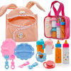 Baby Doll Accessories Magic Bottle Set - 13 Pieces Doll Feeding Pretend Playset With Disappearing Milk & Juice Bottles, Pacifier