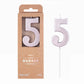 PHD CAKE 2.76 Inch Modern Rose Gold 5 Number Birthday Candles, Cake Candles for Party Celebration