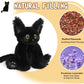 Cuckool Black Cat Stuffed Animals, Microwavable Stuffed Animals Heating Pad For Cramps, Pain Stress Relief, Heatable & Coolable
