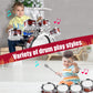 Oonewiser Kids Drum Set For Toddlers Toy- Musical Instruments Toys Drum Kit 9 Pcs With Stool, Bass Drum, 4 Small Drums Percussio