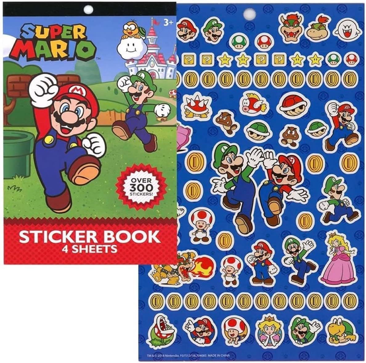 UPD Super Mario 4 Sheet Sticker Pad, 300 Plus Stickers (1 Set)