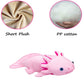 Simulation Pink Axolotl Plush Toy, Cute And Soft Zippered Blue Axolotl Set Stuffed Animal Plush Toys For Kids Boys And Girls Gif