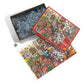 Cobble Hill 1000 Piece Puzzle - DoodleTown: Thanksgiving Togetherness - Cardboard, Model 44501, Sample Poster Included