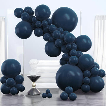 Partywoo Nile Blue Balloons, 100 Pcs Dark Blue Balloons Different Sizes Pack Of 36 Inch 18 Inch 12 Inch 10 Inch 5 Inch Blue Balloons For Balloon Garland Or Balloon Arch As Party Decorations, Blue-Y72