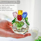 H&D HYALINE & DORA Crystal Rose Figurine - Romantic Collectible Glass Flower Ornament in Color Rose Flower with Gift Box