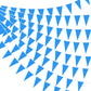 Tatuo 820 Ft 500 Pcs Pennant Banner Flag String Hanging Triangle Bunting Flag For Party Celebration Holiday Wedding Decoration, 10 Set (Blue)