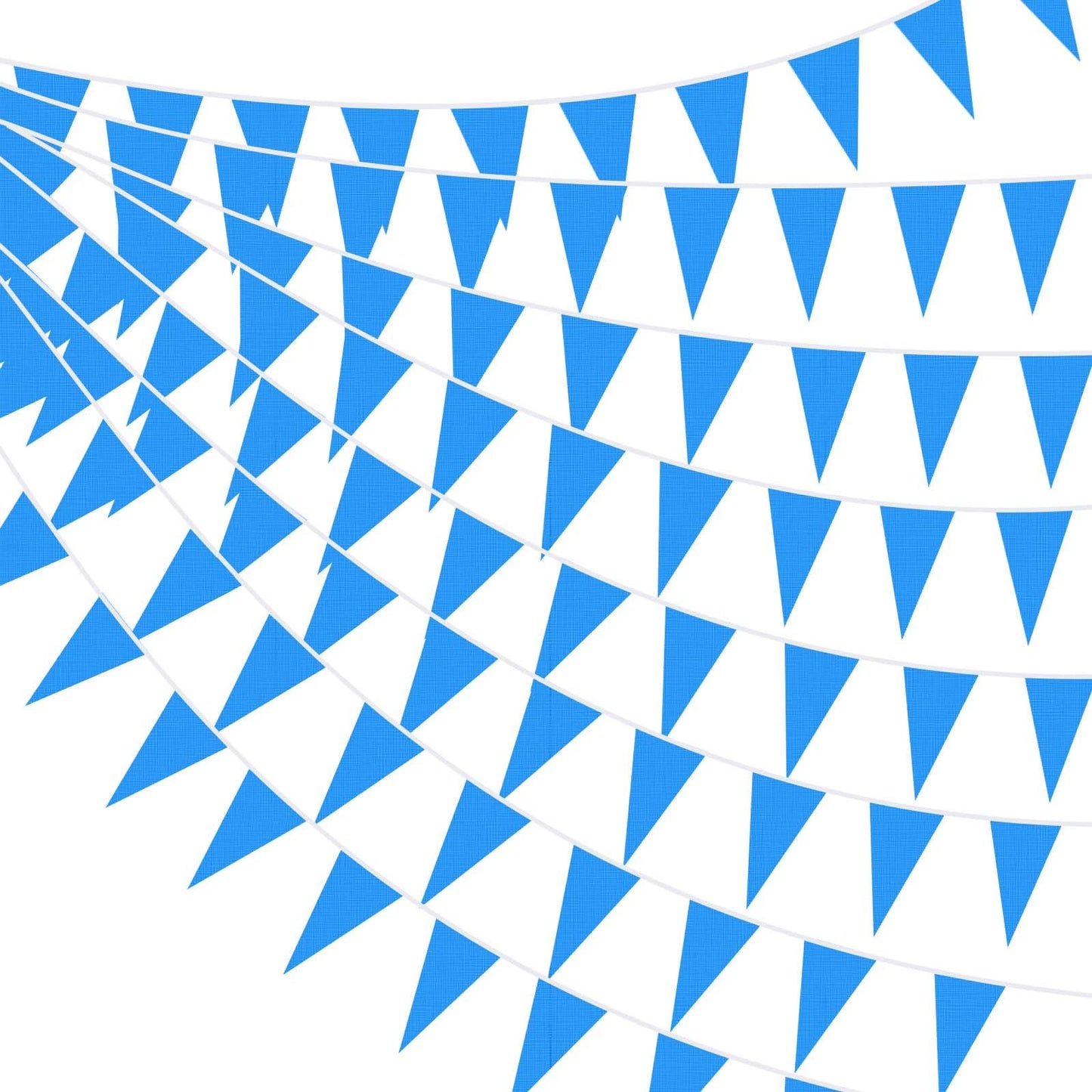 Tatuo 820 Ft 500 Pcs Pennant Banner Flag String Hanging Triangle Bunting Flag For Party Celebration Holiday Wedding Decoration, 10 Set (Blue)