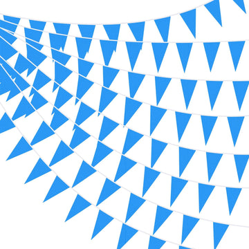 Tatuo 820 Ft 500 Pcs Pennant Banner Flag String Hanging Triangle Bunting Flag For Party Celebration Holiday Wedding Decoration, 10 Set (Blue)