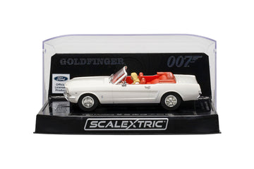 Scalextric James Bond Goldfinger White Ford Mustang 1:32 Slot Race Car C4404