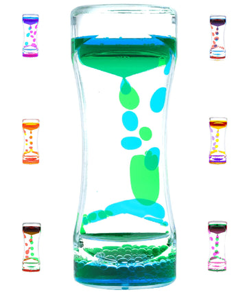 Liquid Motion Bubbler Timer Diamond Shaped Liquid Timer For Fidget Toy,Autism Toys, Children Activity, Calm Relaxing,Penguin Desk Toys And Home Ornament (Blue And Green-Ordinary)