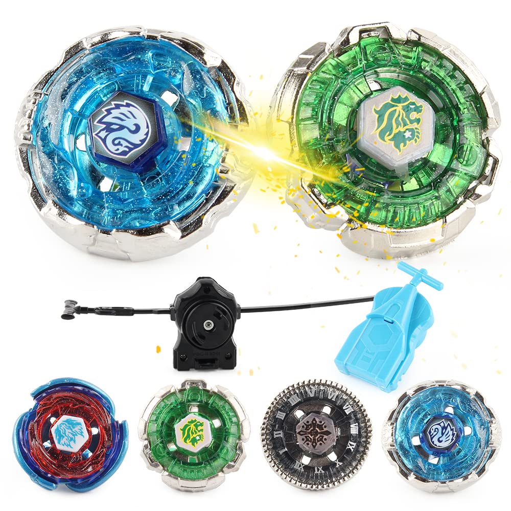 GOIJRER Bey Battling Set Spinninning Top Burst cutting edge Toy Combat Battling Game Set  X Spinning X-Launchers Greats Birthday Gift for Boys 2 Spinning Tops(BX-03+BX-04