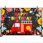 Mocsicka Fireman Birthday Backdrop 7x5ft Fire Truck Happy Birthday Party Decorations Banner Fireman Theme Kids Bday Background B