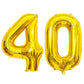 40 Inch Gold 40 Number Balloons Giant Jumbo Huge 40 Foil Mylar Helium Number Digital Balloons Gold Birthday Mylar Digital Balloo
