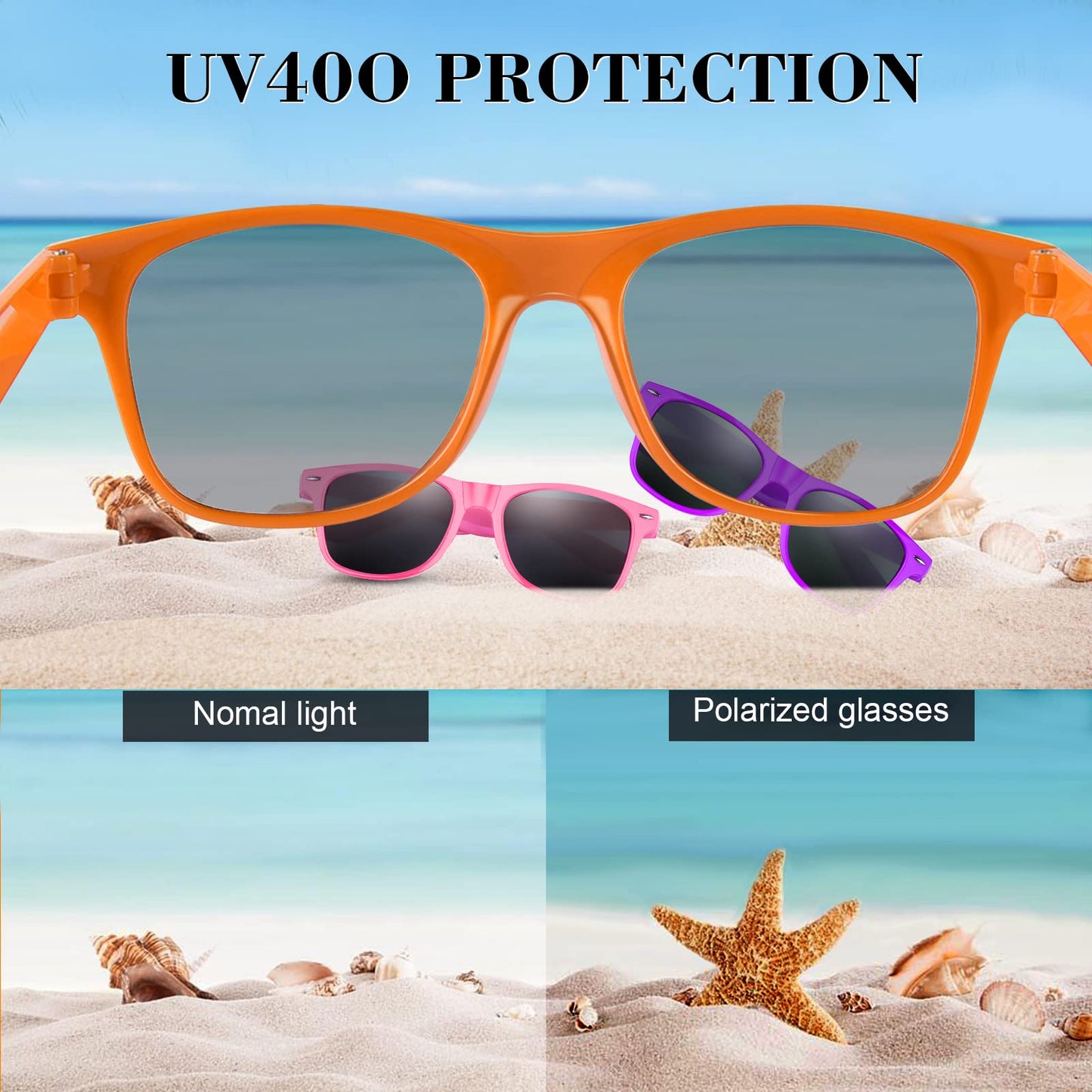 Fepito 24 Pack Party Sunglasses Bulk For Birthday Party Favors Goody Bag Fillers For Beach Pool Party Toys For Adults, Orange