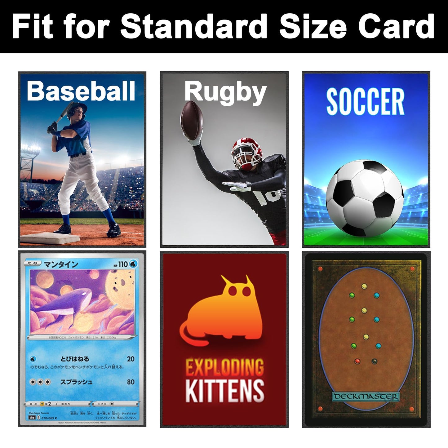 Standard Black Mtg Card Sleeves 500 Pack, Card Protectors Sleeves Matte Back Finish, Perfect Shuffling - Protect All Your Tradin