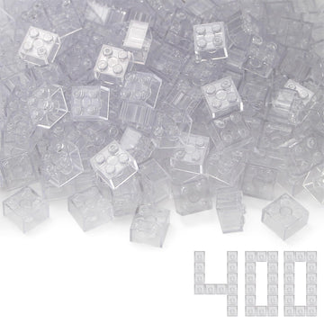 Feleph 2X2 Bricks Clear 400 Pieces Parts Classic Building Creative Play Blocks Set Toy Classic Accessories Creative Play Compati