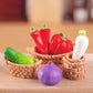 Exasinine 28 Pcs Miniature Food Mini Vegetables Figurines Miniature Baskets For Miniatures Food Kitchen Mini House Store