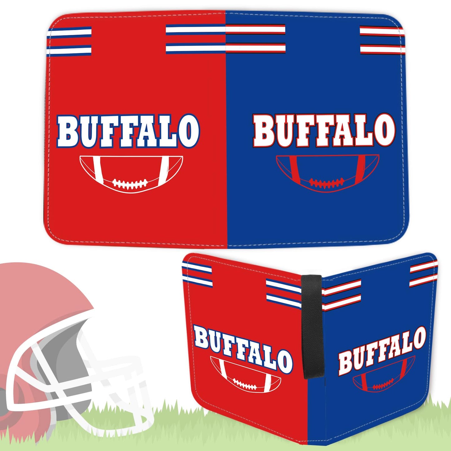 Football Card Binder With Sleeves 900 Pocket, Buffalo Football Card Holder For Trading Cards Sports Card 3 Ring Binder Folder Fo