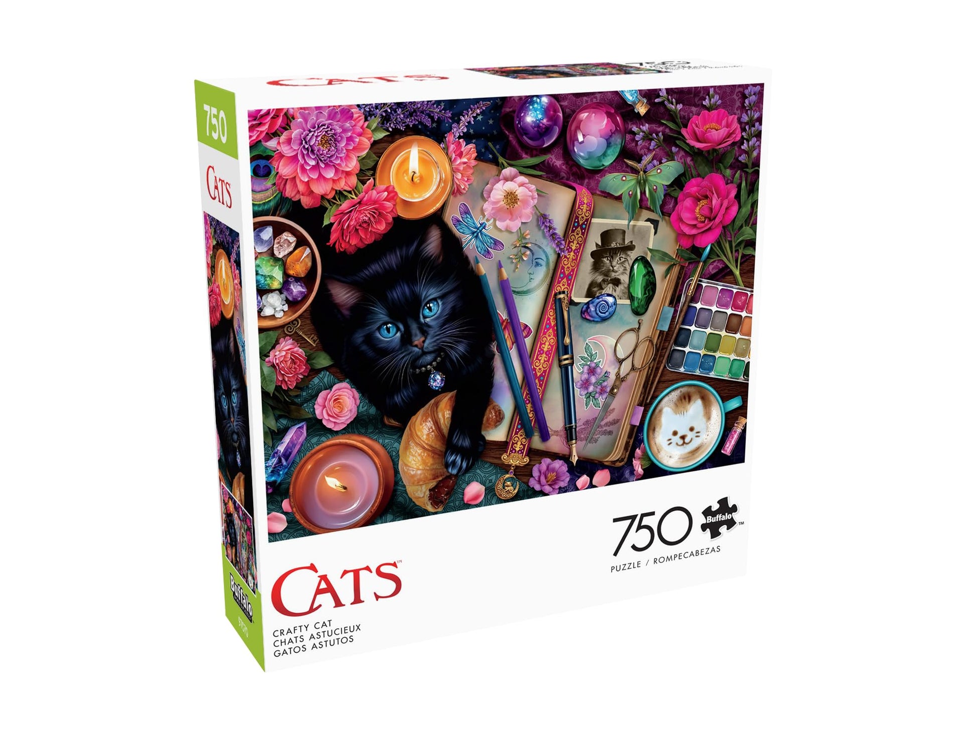 Buffalo Games - 750 Piece Cats Crafty Cats Colorful Puzzle for Adults - Precision-Cut Pieces, Beautiful Artwork, and Hours of Re