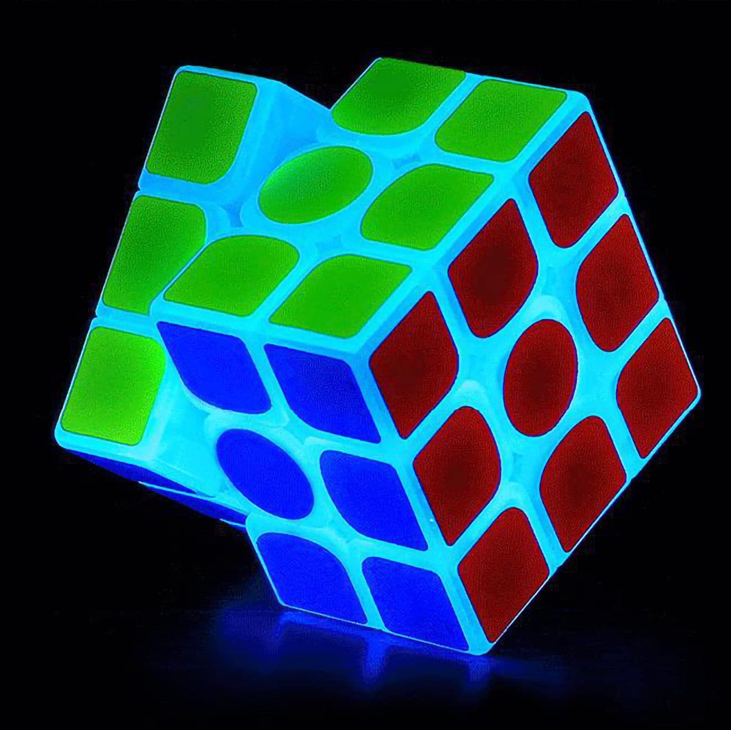 AMAZA 3x3 Fluorescent Speed Cube  Green Luminous  Plastic  Puzzle  1 Set  1 Piece  1 Count  mature-themed