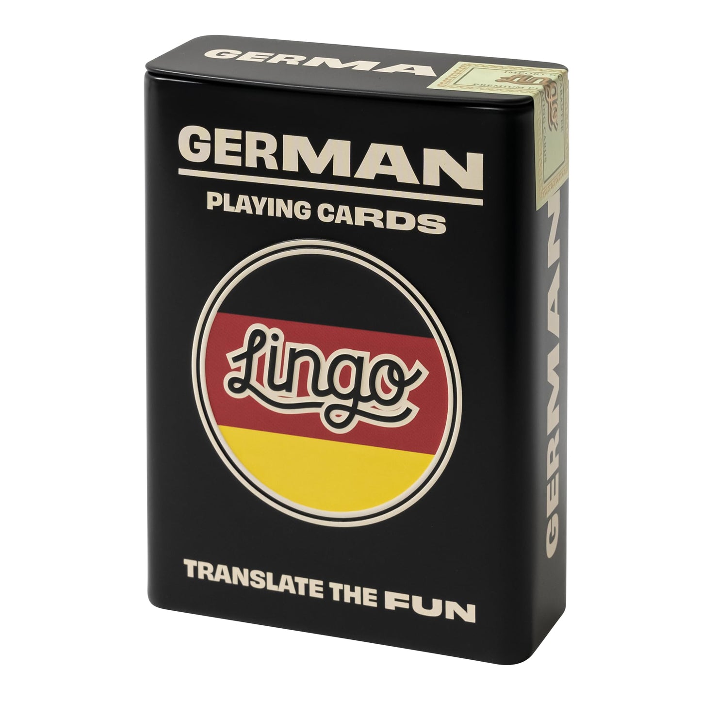 Lingo German Playing Cards In Wayfarer Tin Box | Travel Flashcards | Learn German Vocabulary In A Fun & Easy Way | 52 Essential Translations
