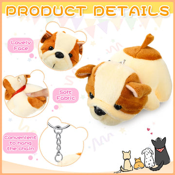 Sumind 9 Pcs Mini Plush Dog Stuffed Animals Bulk Dog Plush Party Favors For Easter Goodie Bag Fillers Baby Show Birthday(Vivid Puppy)